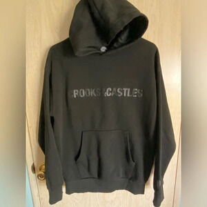 CROOKS & CASTLES Black Logo Hoodie Kangaroo Pocket Sweatshirt Sz Small